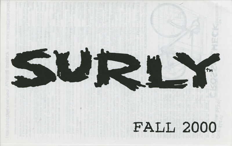 Surly Bikes 2000 catalog cover - black text with white background