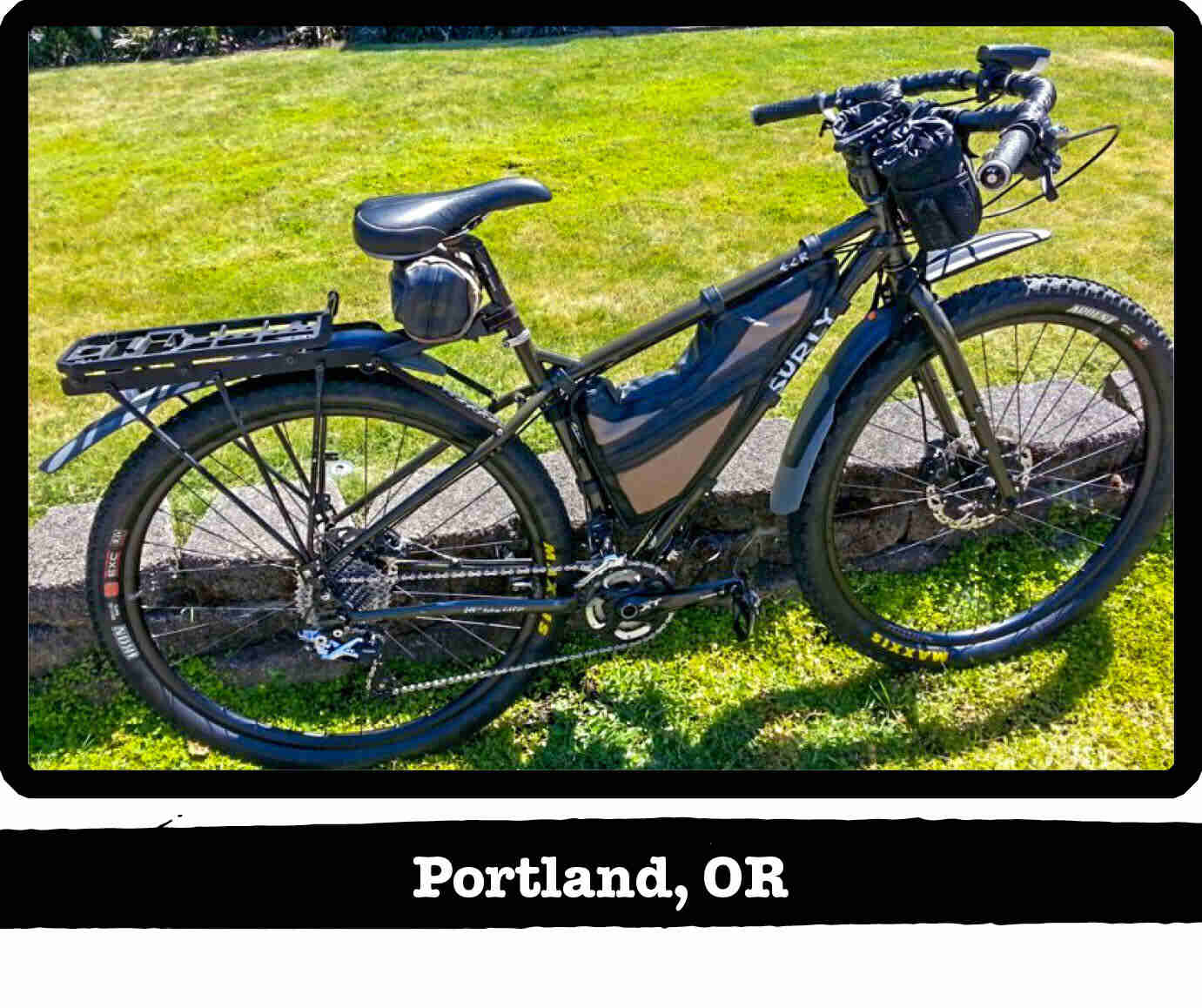 Right side view of a Surly ECR bike on grass - Portland, OR tag below image