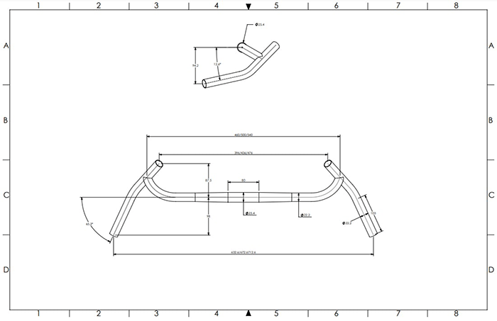 Surly Corner Bar geometry line drawing