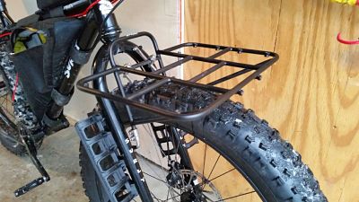 Surly 24-PK rack - mounted on a fat bike - front view