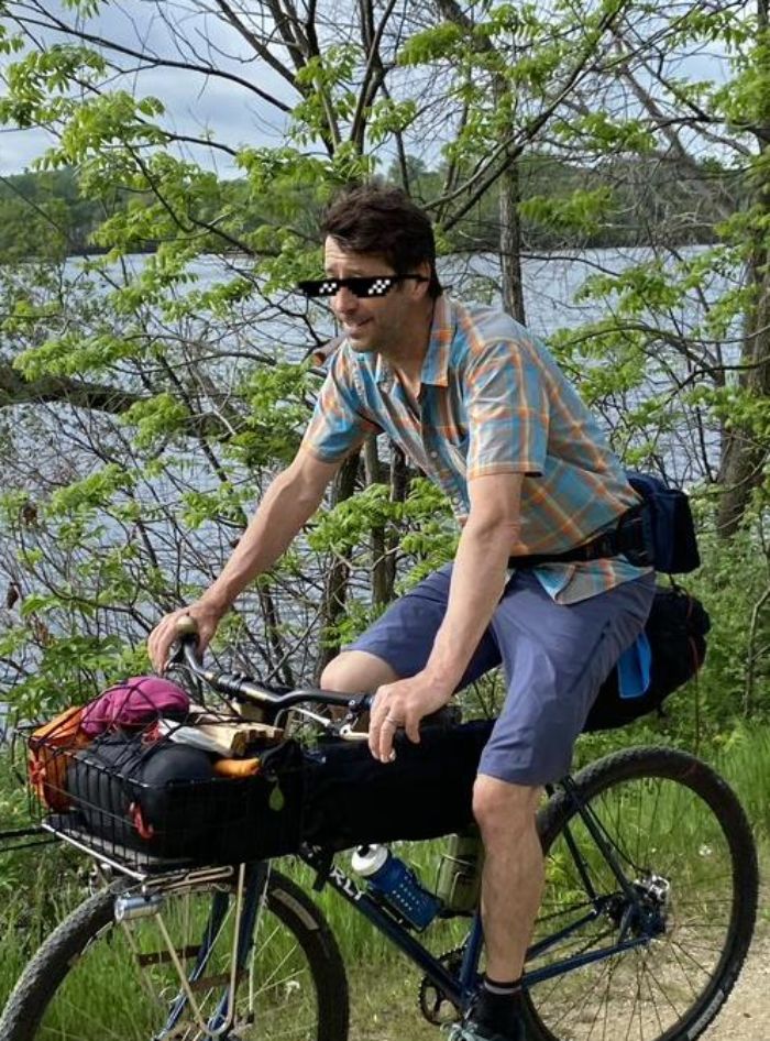 Paul Riding his bike home