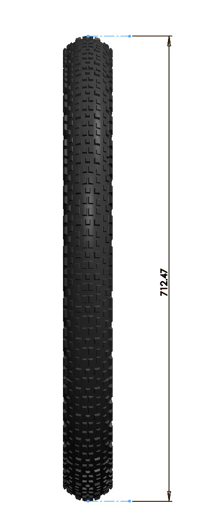 Illustration of a Surly Knard tire geometry - vertical stance