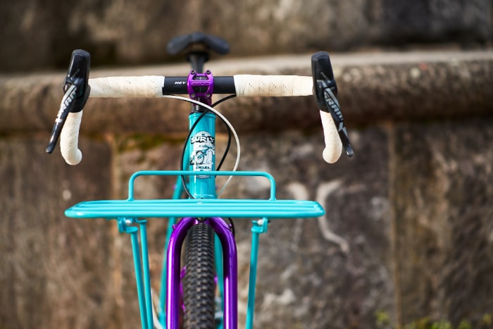 custom color match blue front bike rack