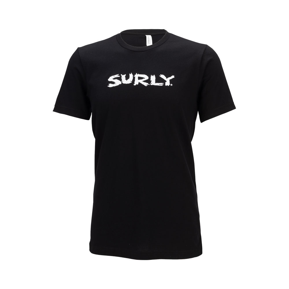 Surly ロゴ付き Tシャツ、メンズ、ブラック/ホワイト