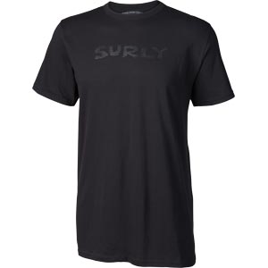 Surly ロゴ付き Tシャツ、ブラック/ブラック