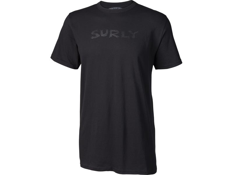 Surly ロゴ付き Tシャツ、ブラック/ブラック