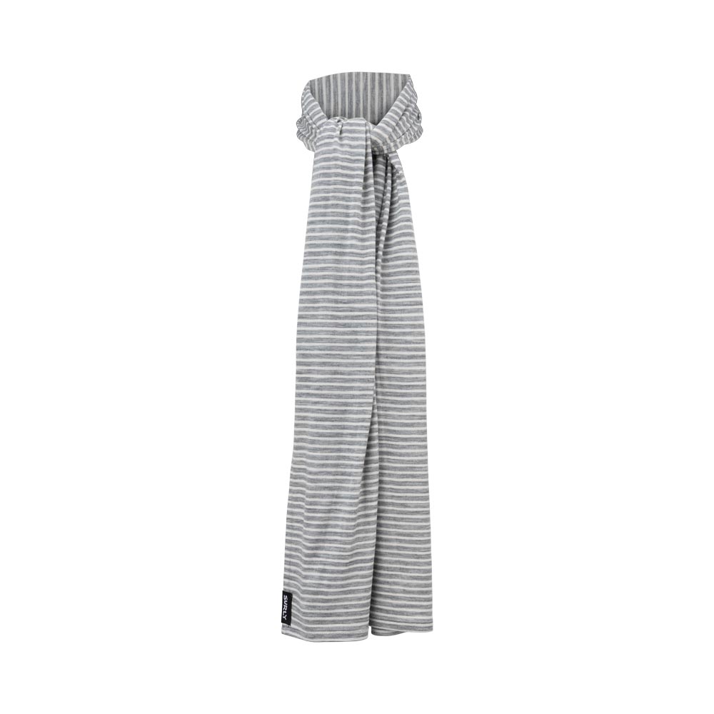 Surly メリノウール スカーフ： グレー/ホワイト、ワンサイズ