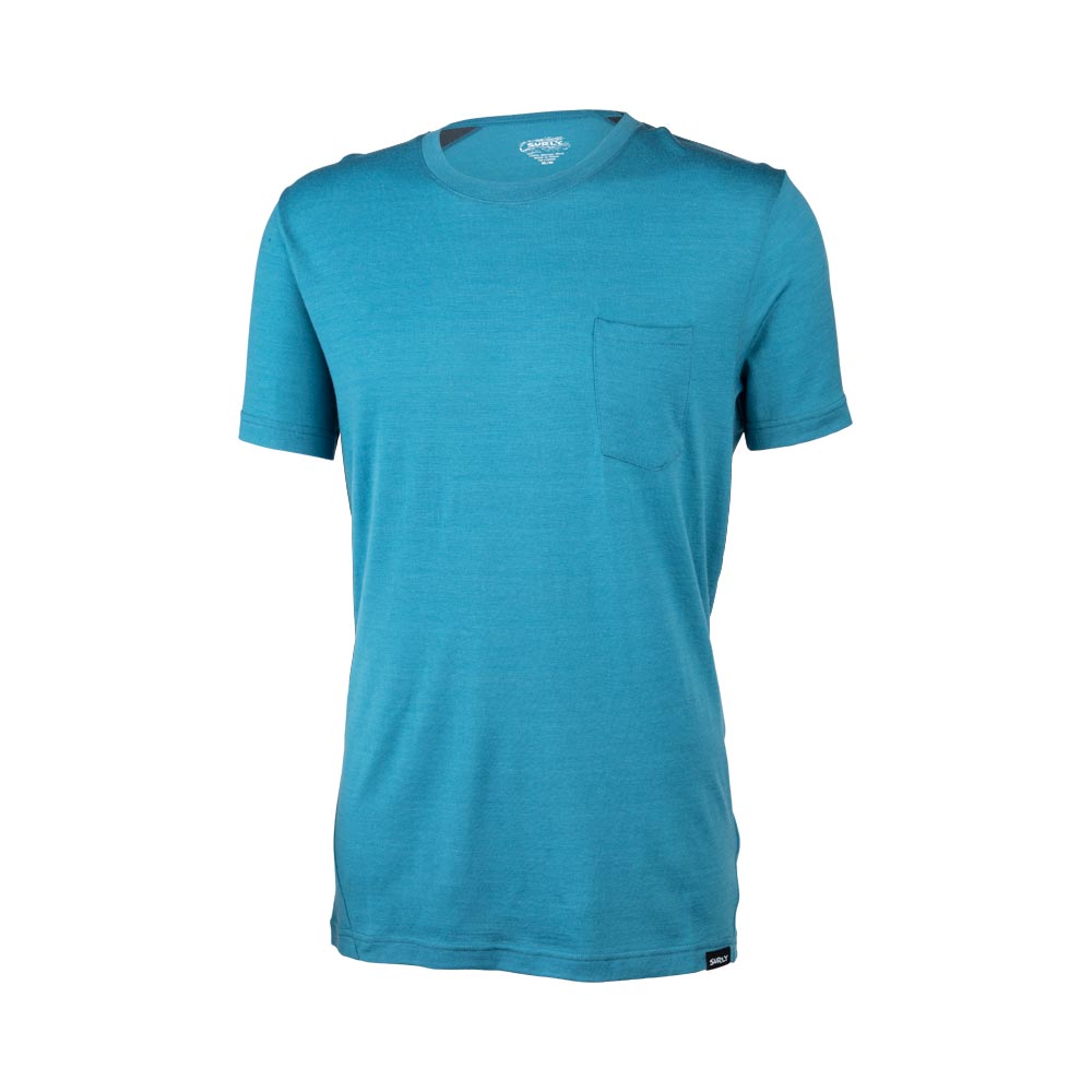 Surly メリノ製ポケット Tシャツ: ブルー